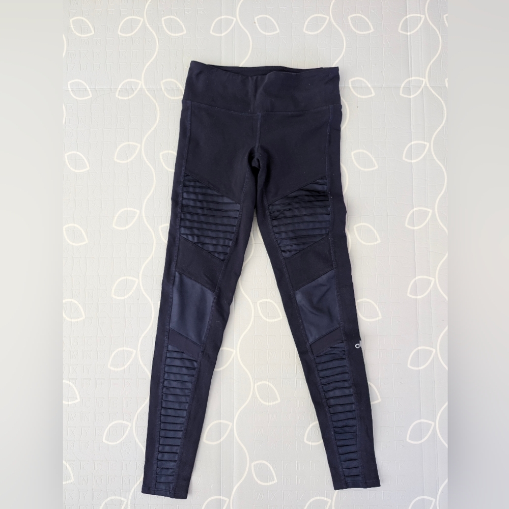 • alo • dark blue moto leggings